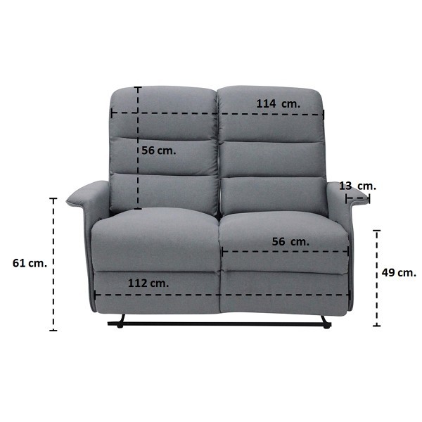 RECLINER CURT/ผ้าเทา/2RE