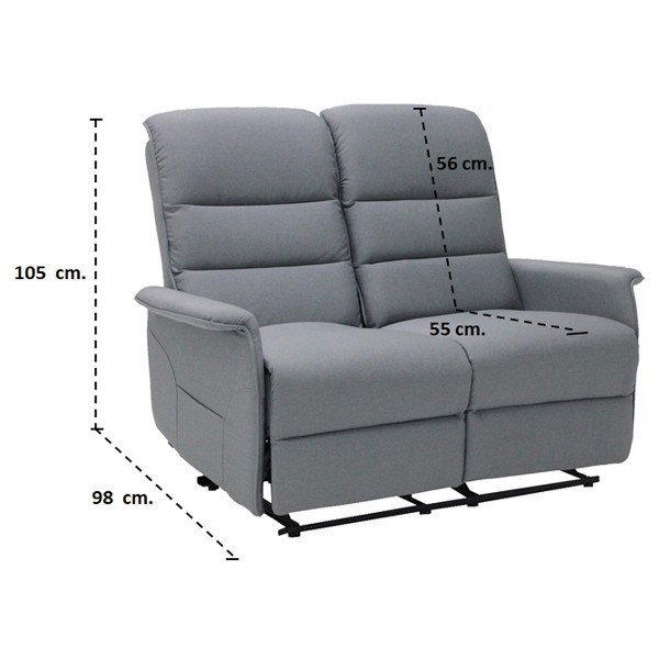 RECLINER CURT/ผ้าเทา/2RE