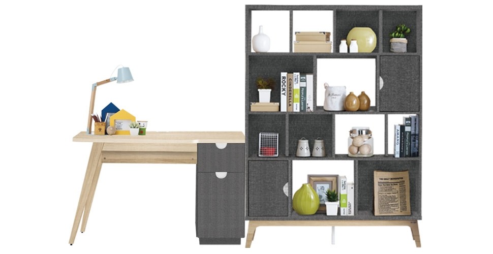 Benecia โต๊ะทำงาน LINDBERG OAK Scandinavian