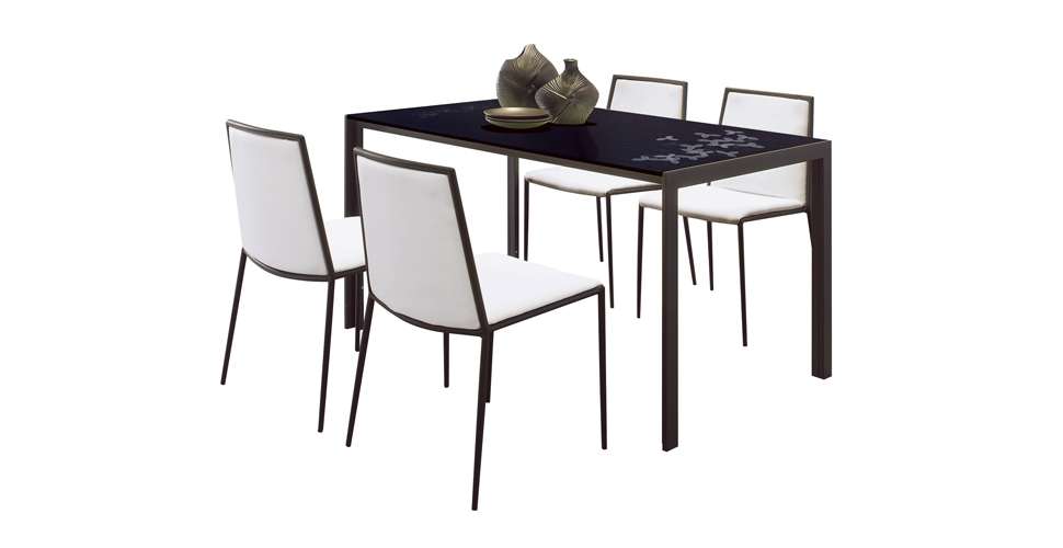Sparta โต ะอาหารขาเหล กท อปกระจก ะทานอาหาร สไตล Modern Italian Product Image